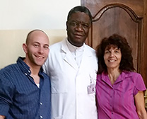 Left to right: JWW's Director of Advocacy and Programs, Mike Brand, Dr. Denis Mukwege, DIana Buckhantz.